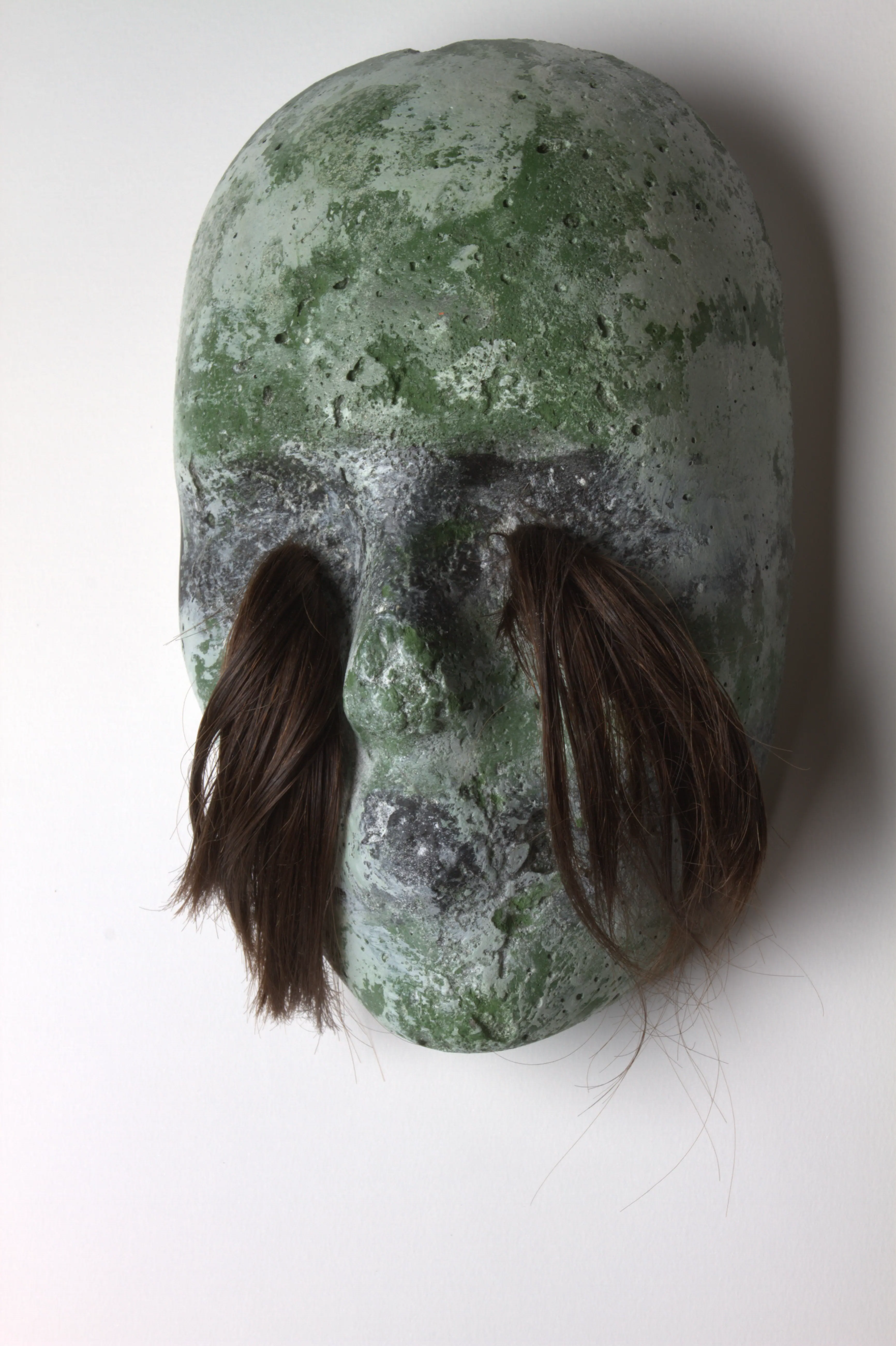 Crying hair women concrete wall sculpture